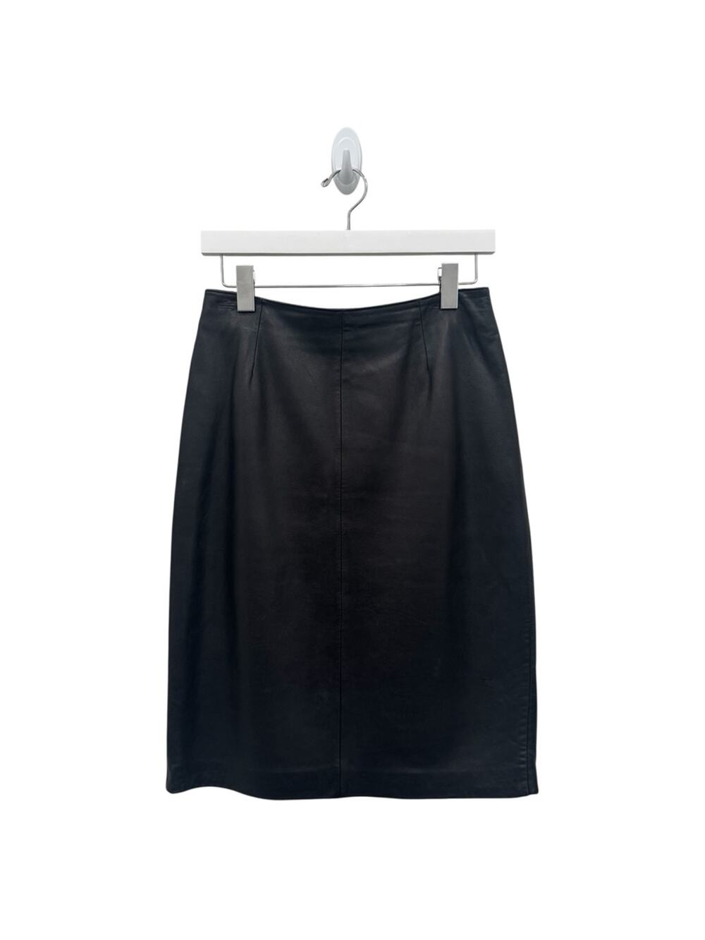Siena Studio Black Leather Pencil Skirt Knee Length - Size 6